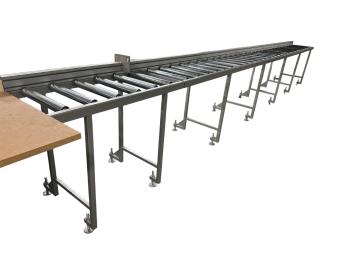 Measuring stops for roller conveyors – manually adjustable