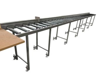 Measuring stops for roller conveyors – manually adjustable