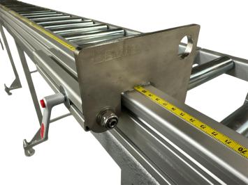 Messanschläge für Rollenbahnen – manuell verstellbar
