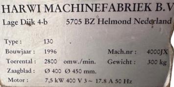 HARWI Kreissäge 130 Nr. 244 – 450 mm Sägeblatt – CE